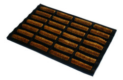 JVL Nimbus Rubber Tuffscrape Doormat - Brown